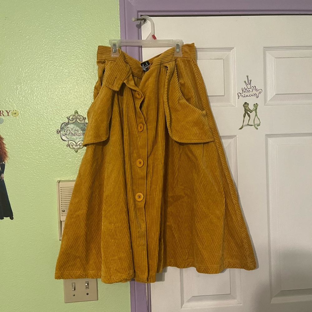 Mustard Corduroy Skirt